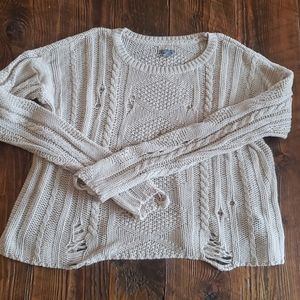 Loose knit distressed sweater